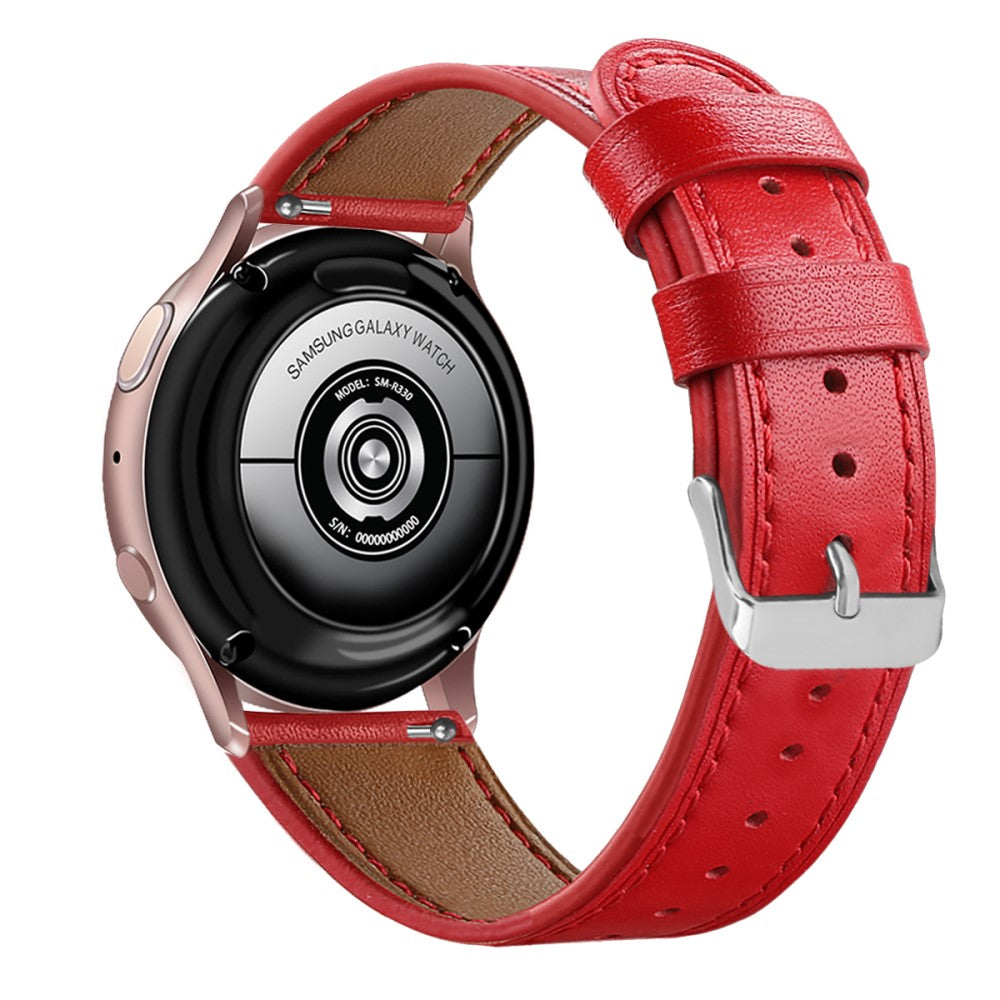 20mm Universal cowhide genuine leather watch strap - Red#serie_7