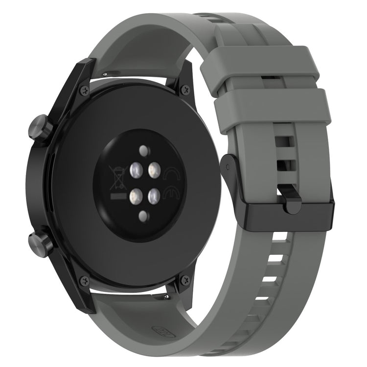 20mm Universal silicone watch strap - Black Steel Buckle / Grey#serie_8