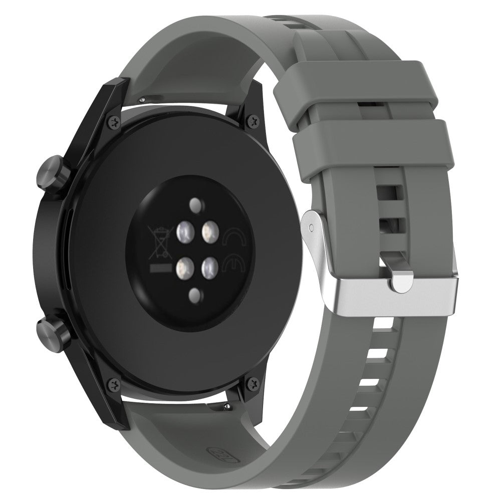 20mm Universal adjustable silicone watch strap - Silver Steel Buckle / Grey#serie_9