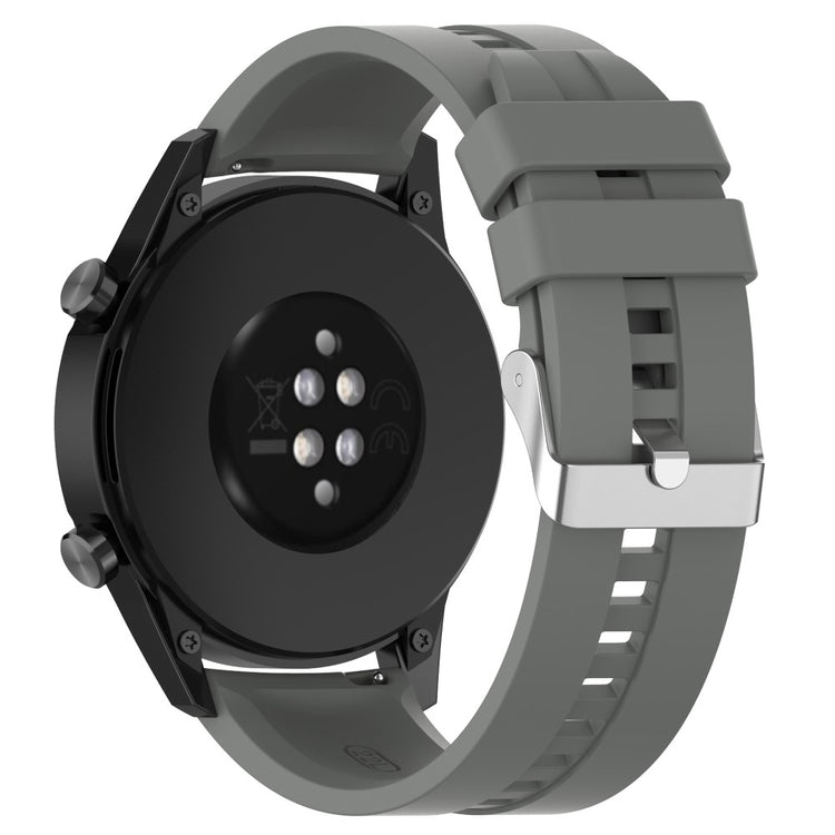 20mm Universal adjustable silicone watch strap - Silver Steel Buckle / Grey#serie_9