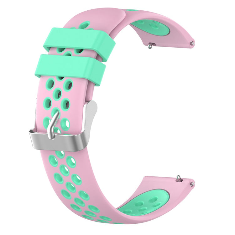 22mm Universal dual color silicone watch strap - Pink / Teal#serie_1