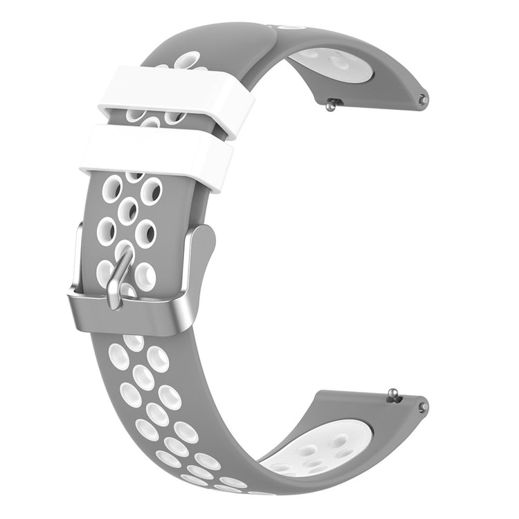 22mm Universal dual color silicone watch strap - Grey / White#serie_9