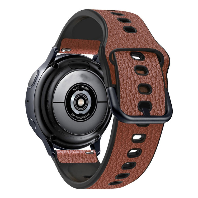 22mm Universal litchi texture leather  watch strap - Light Brown#serie_1