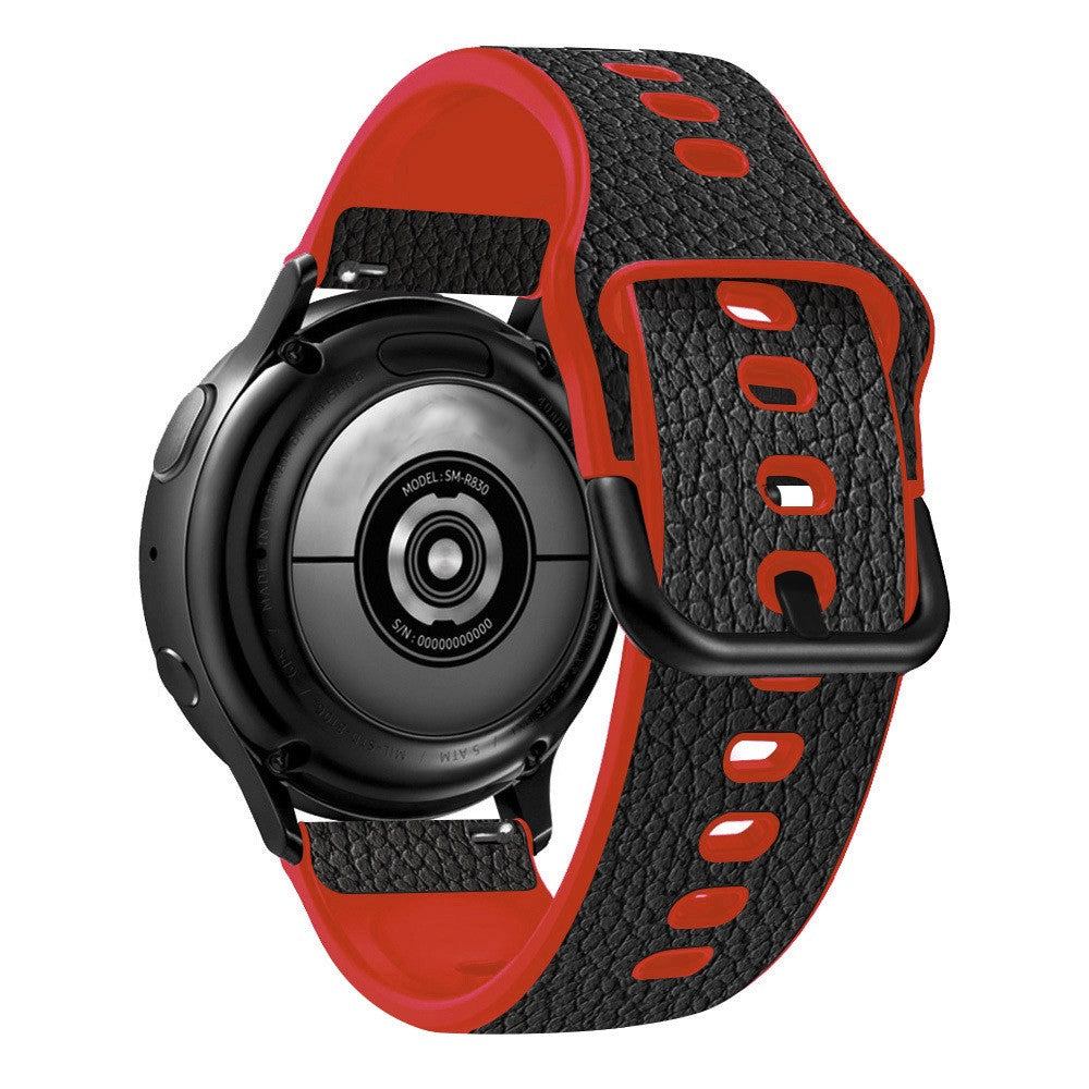 20mm Universal litchi texture leather  watch strap - Red#serie_1