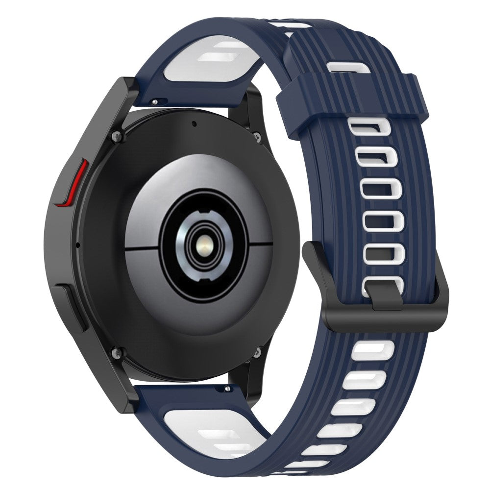 20mm Universal bi-color silicone watch strap - Midnight Blue / White#serie_10