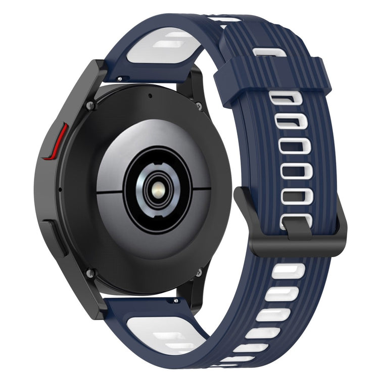 20mm Universal bi-color silicone watch strap - Midnight Blue / White#serie_10