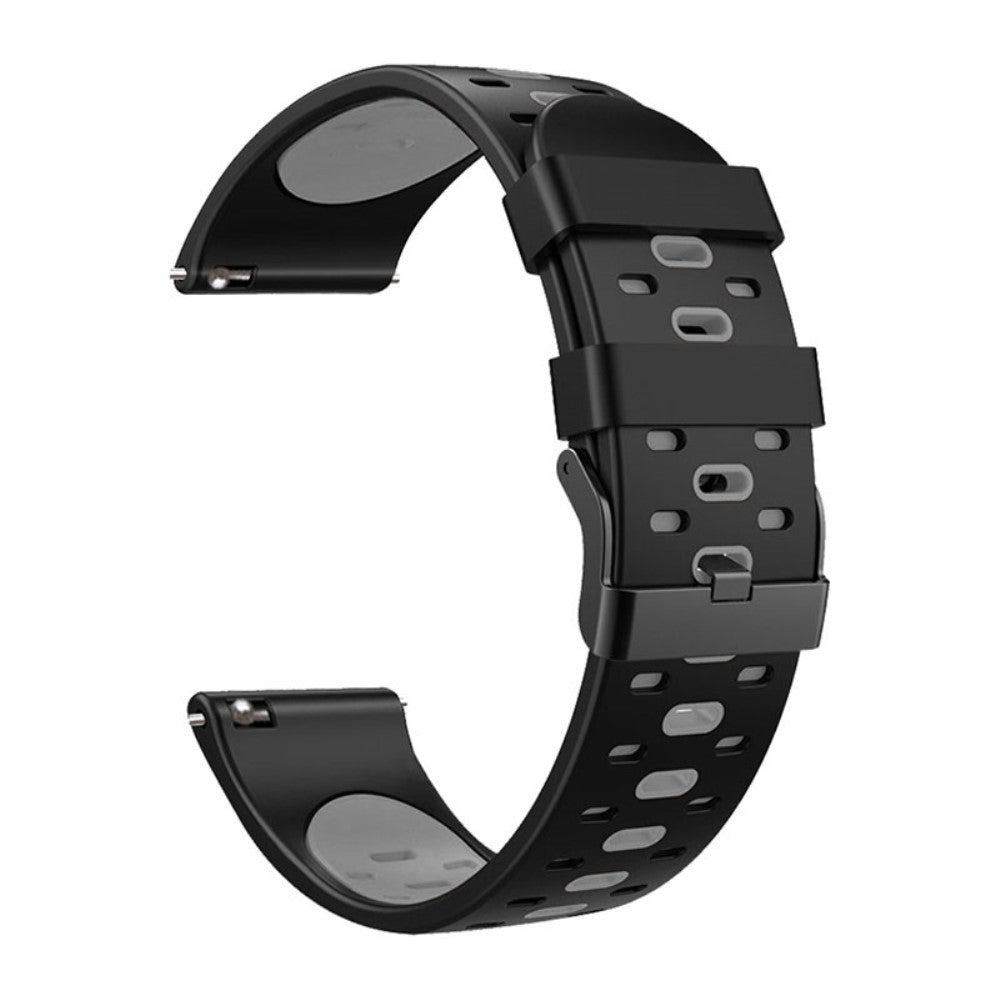 22mm Universal bi-color silicone watch strap - Black / Grey#serie_2