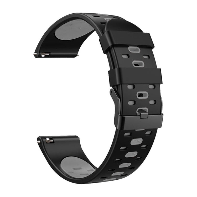 22mm Universal bi-color silicone watch strap - Black / Grey#serie_2