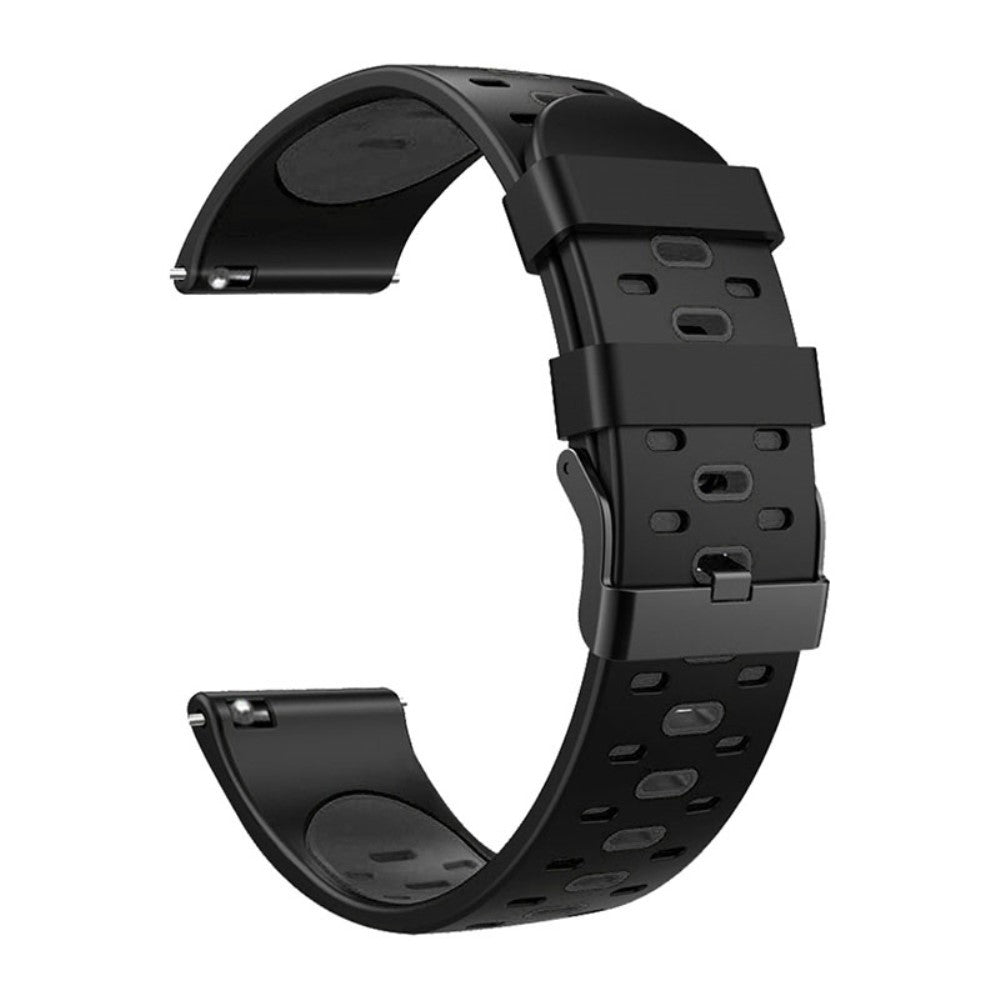 22mm Universal bi-color silicone watch strap - Black#serie_6