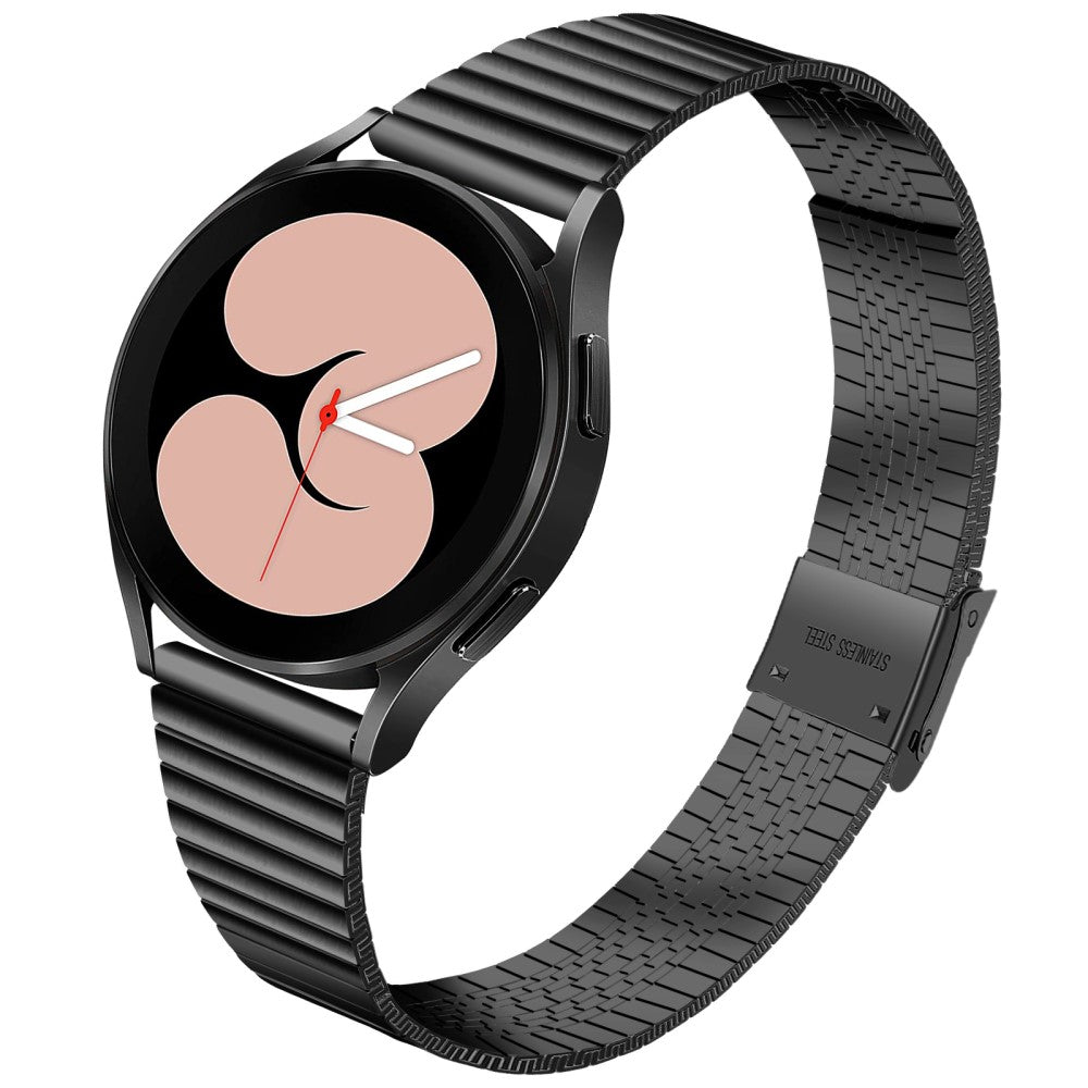22mm Universal stainless steel double buckle watch strap - Black#serie_1