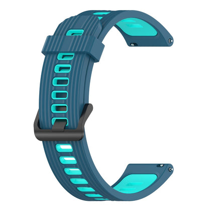 20mm Universal bi-color silicone watch strap - Blue / Teal#serie_7