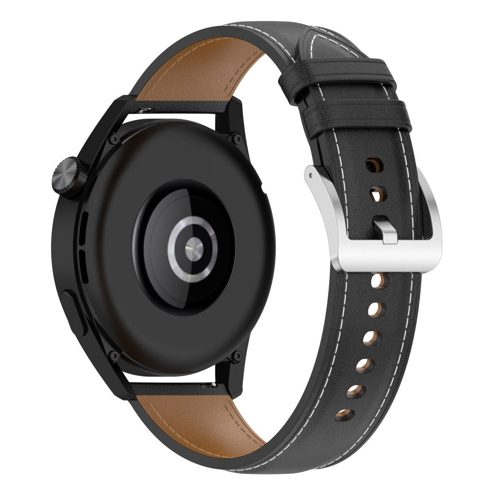 22mm Universal cool genuine leather watch strap - Black#serie_1