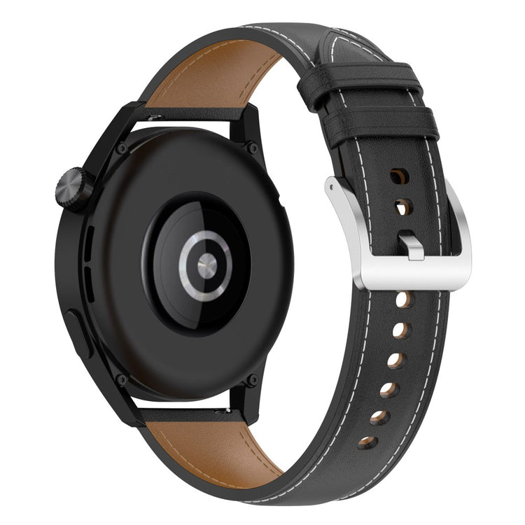 22mm Universal cool genuine leather watch strap - Black#serie_1