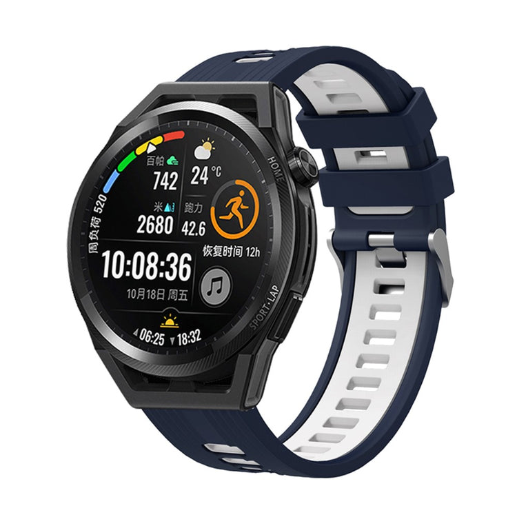 22mm Universal dual color silicone watch strap - Blue / White#serie_12