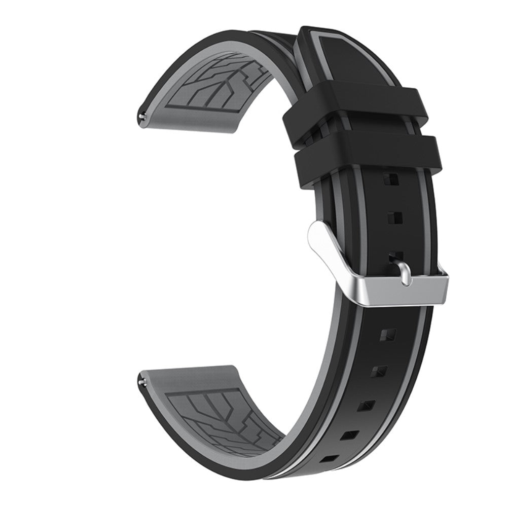22mm Universal cool design silicone watch strap - Black Grey#serie_5