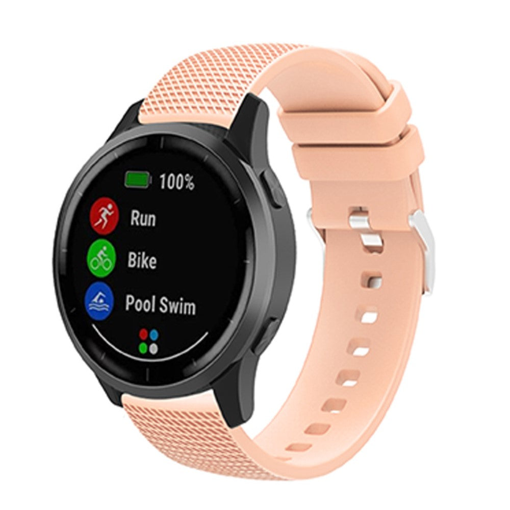 20mm Universal grid design silicone watch strap - Flesh Pink#serie_3