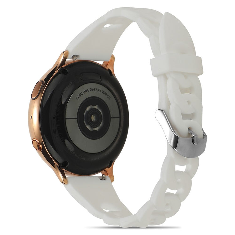 20mm Universal cool circle design silicone watch strap - White#serie_1