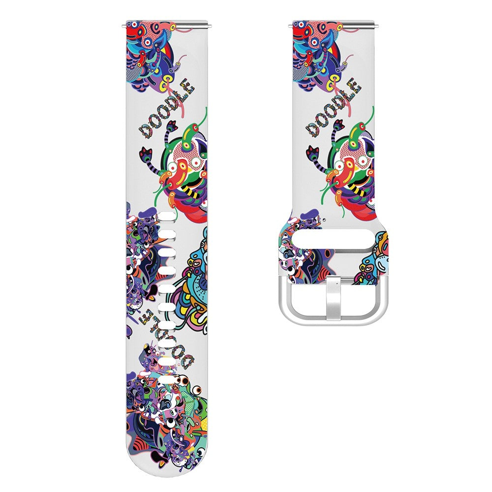 20mm Universal pattern printed silicone watch strap - Doodle#serie_10