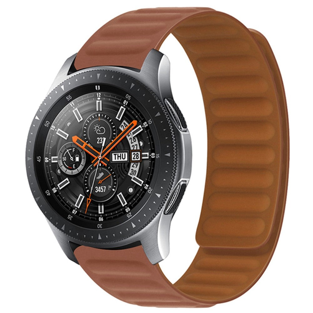 22mm Universal silicone magnetic lock watch strap - Brown#serie_1