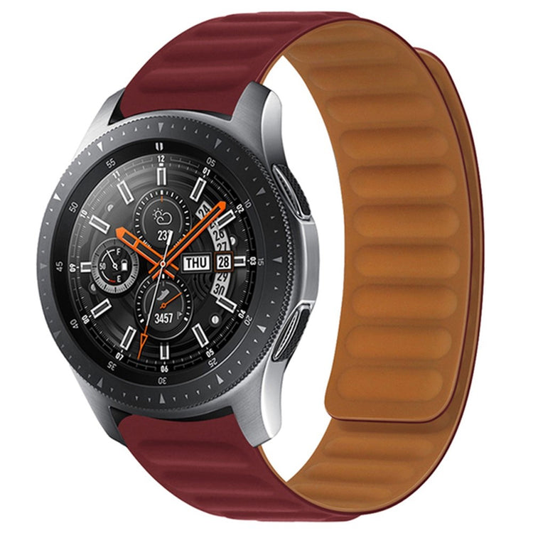 22mm Universal silicone magnetic lock watch strap - Wine Red#serie_14
