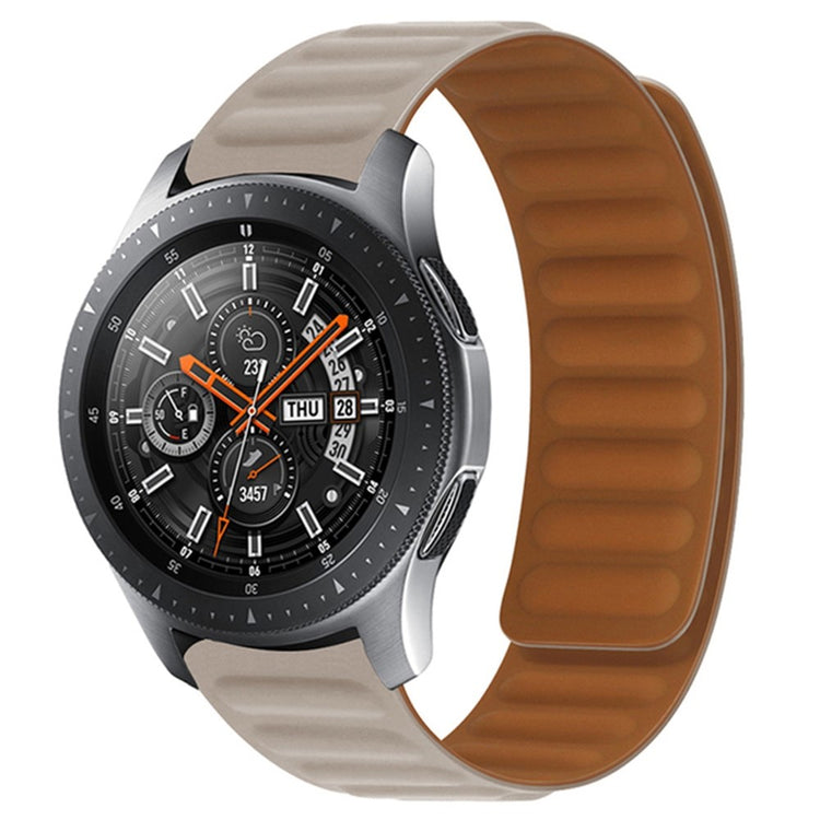 22mm Universal silicone magnetic lock watch strap - Khaki#serie_15