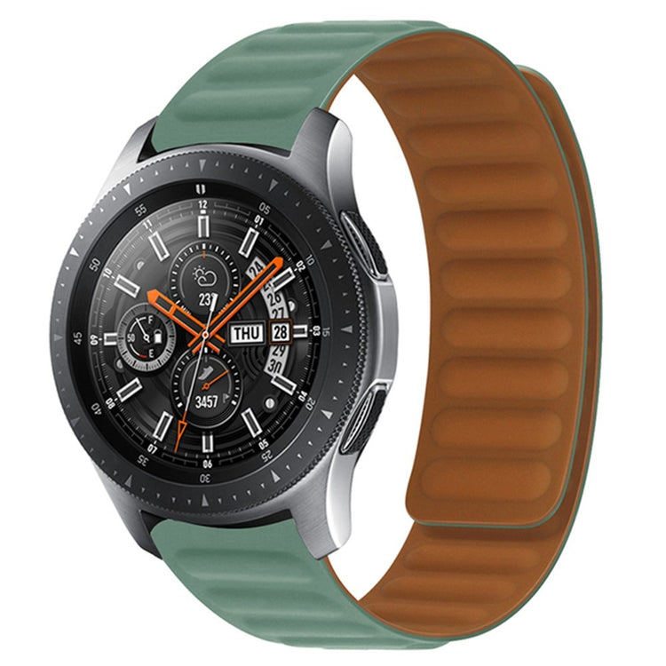 22mm Universal silicone magnetic lock watch strap - Pine Needle Green#serie_21