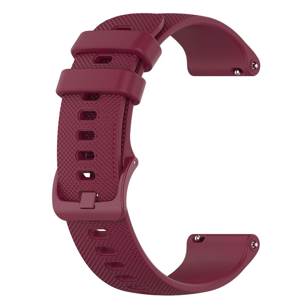 Grid texture silicone watch strap for Haylou / Noise / Willful watch - Wine Red#serie_4