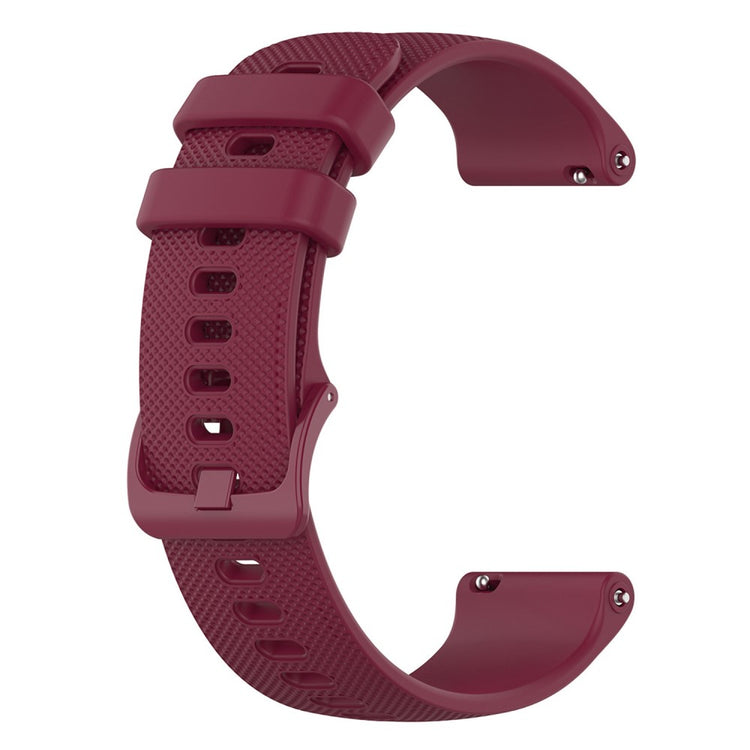 Grid texture silicone watch strap for Haylou / Noise / Willful watch - Wine Red#serie_4