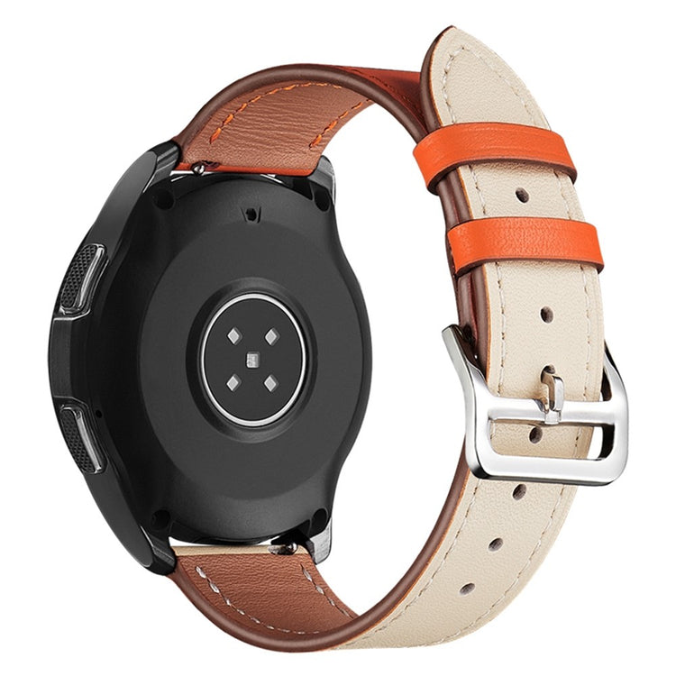 22mm Universal genuine leather watch strap - Orange / Beige#serie_3