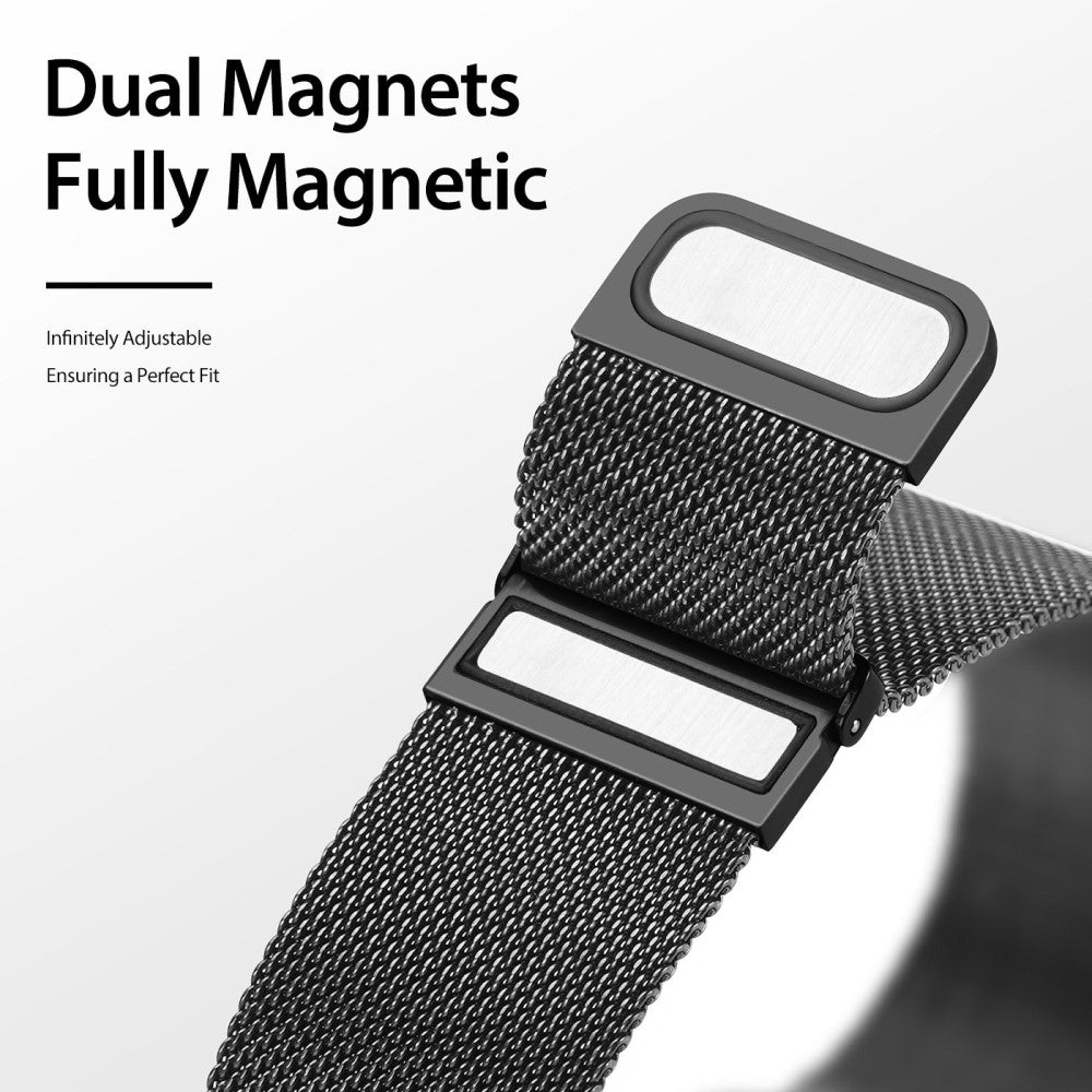 Meget flot Universal Metal Urrem - Sort#serie_1