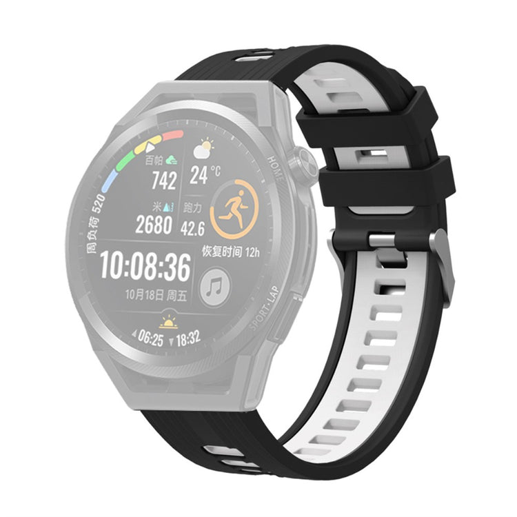 20mm Universal dual color silicone watch strap - Black / White#serie_1