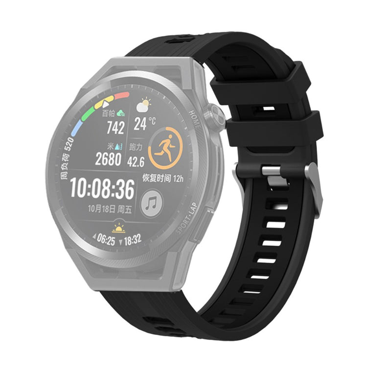 20mm Universal dual color silicone watch strap - Black / Coal Black#serie_13