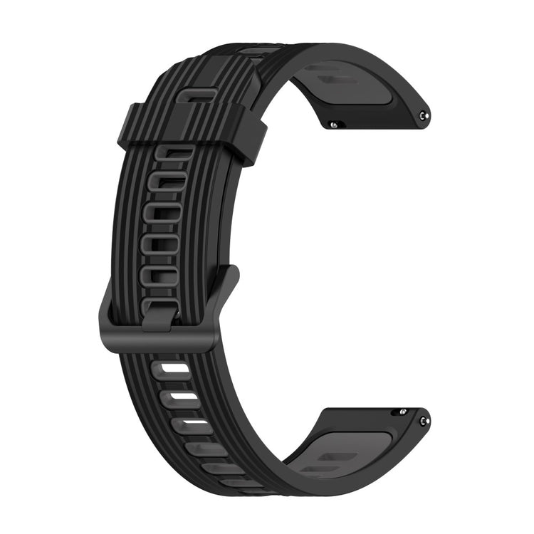 20mm Universal dual color stripe style watch strap - Black / Dark Grey#serie_6