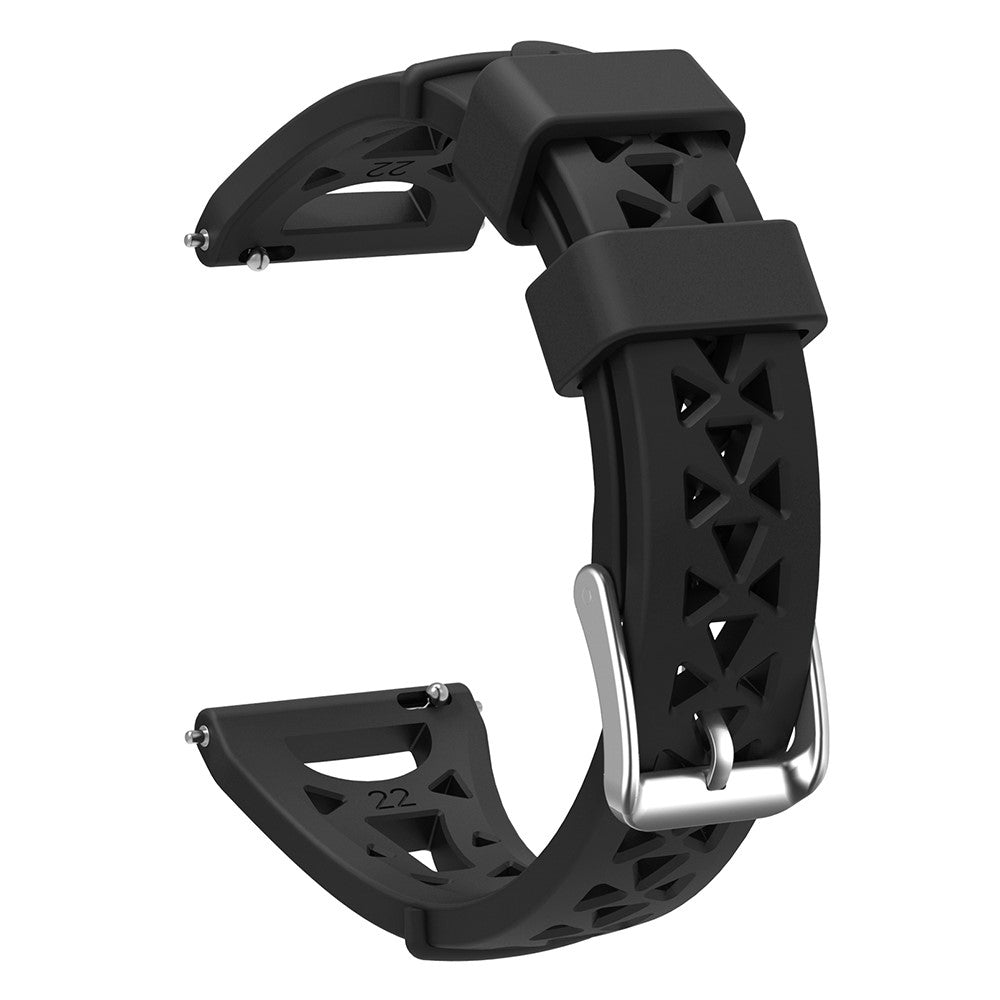 20mm Universal tower design silicone watch strap - Black#serie_3