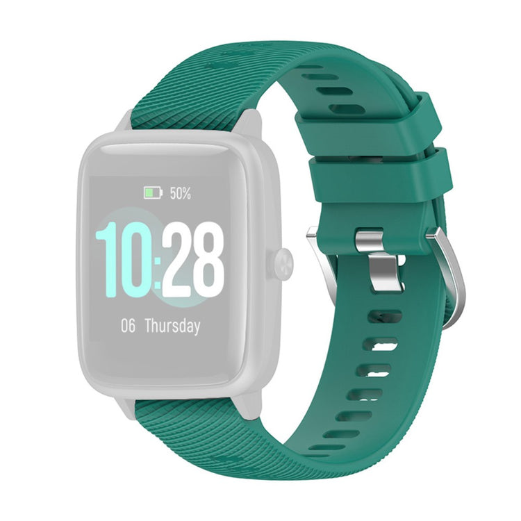 19mm Universal silicone cross stripe style watch strap - Green#serie_10
