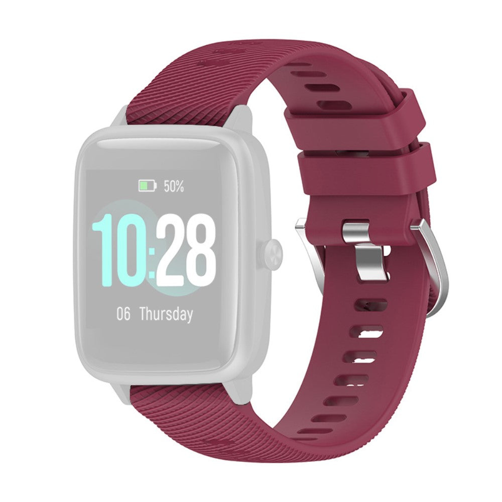 19mm Universal silicone cross stripe style watch strap - Wine Red#serie_3
