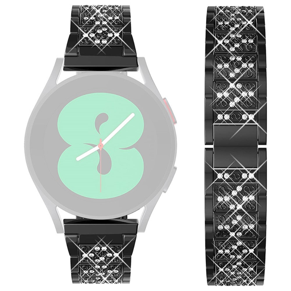 22mm Universal rhinestone décor watch strap - Black#serie_1