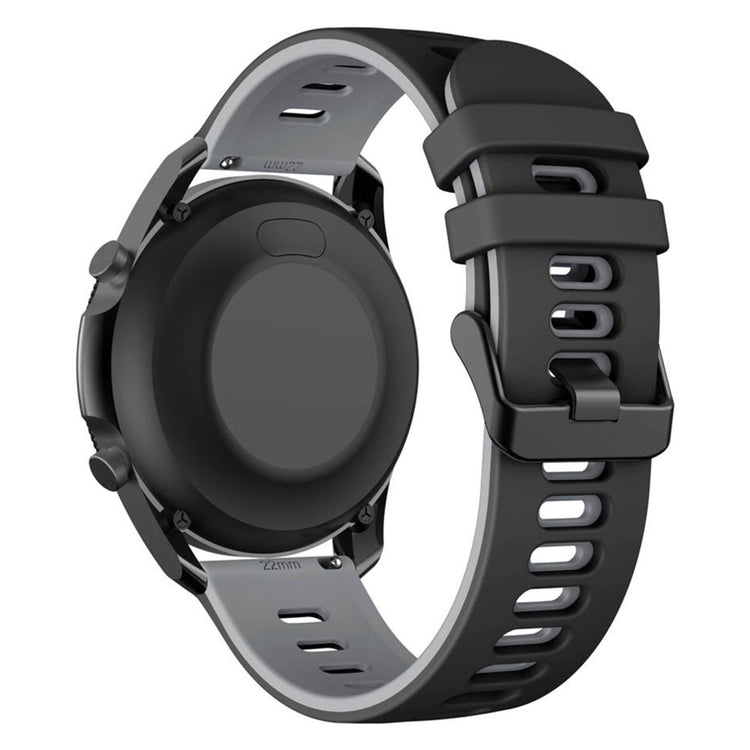 22mm Universal dual color silicone watch strap - Black / Grey#serie_1