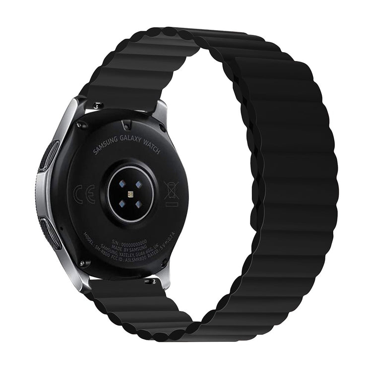 22mm Universal silicone watch strap - Black Size: S#serie_4