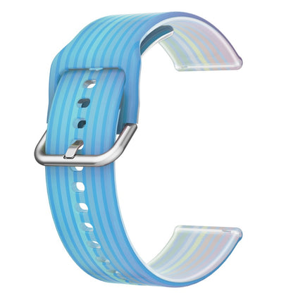 22mm Universal rainbow color silicone watch strap - Blue Rainbow#serie_4