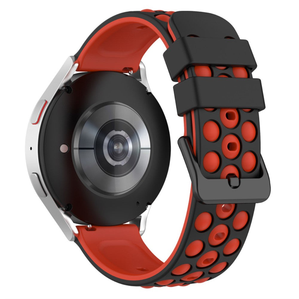 22mm Universal silicone watch strap - Black / Red#serie_4