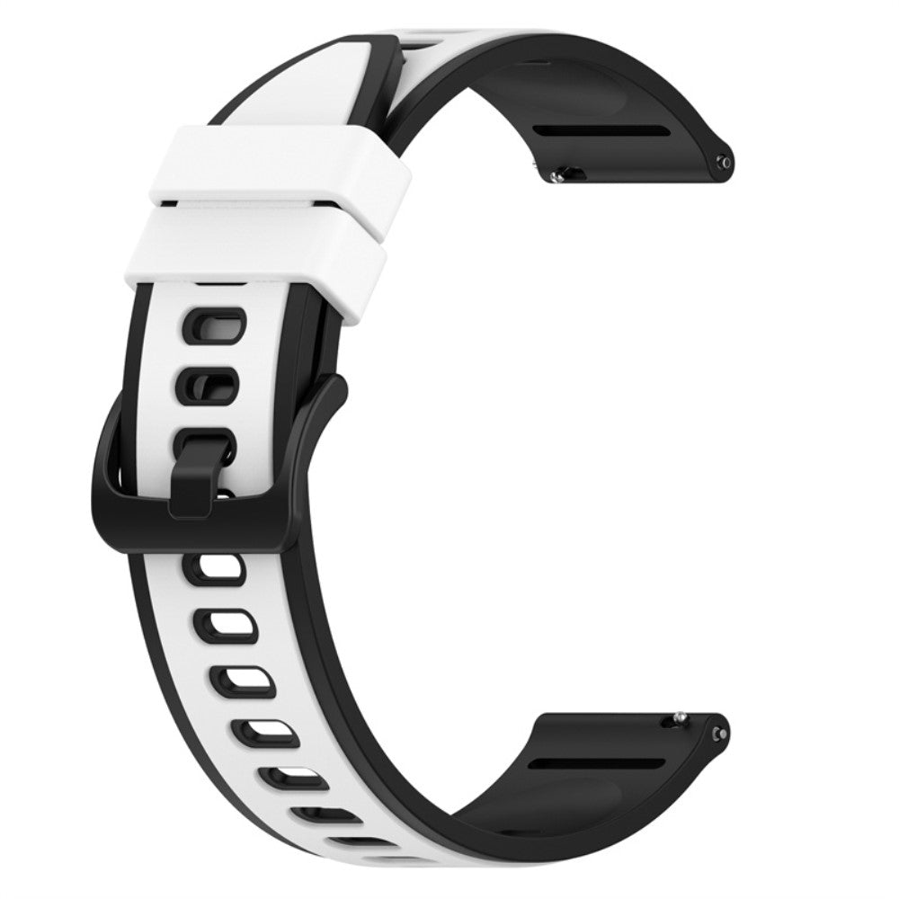 22mm Universal dual color silicone watch strap - White / Black#serie_1