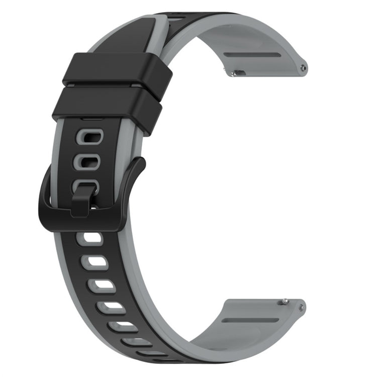 22mm Universal dual color silicone watch strap - Black / Grey#serie_6