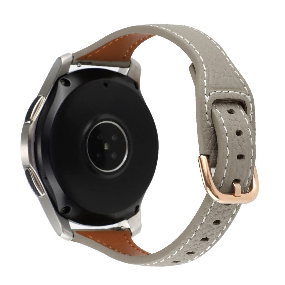 22mm Universal litchi genuine leather watch strap - Grey#serie_1