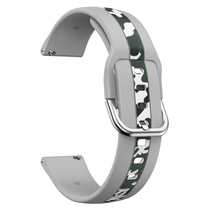 20mm Universal fadeless pattern silicone watch strap - Grey / Grey Camouflage#serie_5