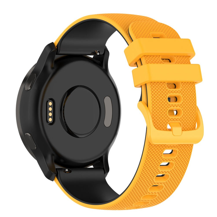 22mm Universal dual color grid pattern silicone watch strap - Yellow / Black#serie_5