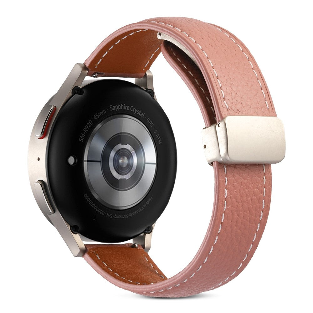 22mm Universal genuine leather watch strap - Deep Pink#serie_1