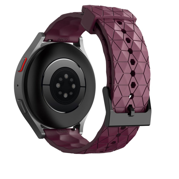 22mm Universal football style silicone watch strap - Wine Red#serie_3
