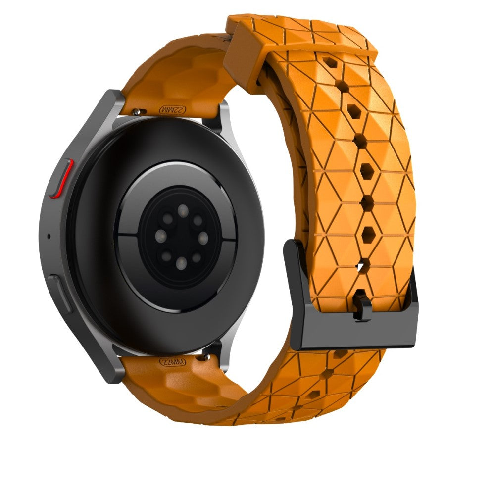 22mm Universal football style silicone watch strap - Yellow#serie_5