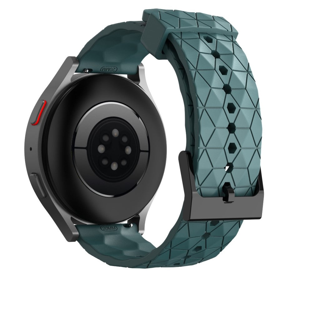 20mm Universal football style silicone watch strap - Dark Green#serie_10